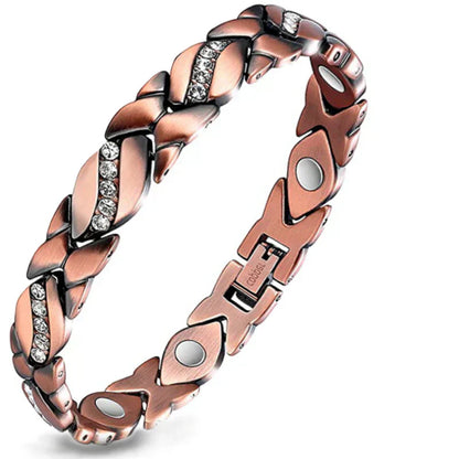 Diystar® Magnetic Copper Bracelet for Women. Pure Copper Magnetic Bracelet with 3800 Gauss Effective Magnets