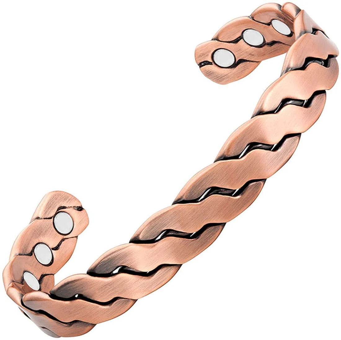 Diystar® Magnetic Copper Bracelet for Women. Pure Copper Magnetic Bracelet with 3800 Gauss Effective Magnets